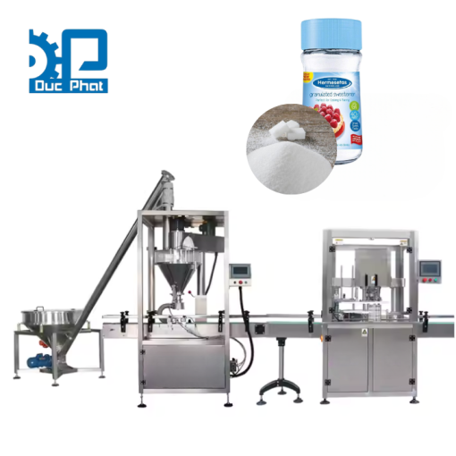 Máy chiết lọ đường tự động cấp chiết xoắn nắp