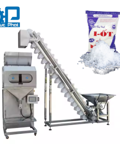 Máy đóng gói muối cân định lượng bán tự động đóng bao
