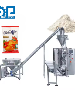 Máy đóng gói bột chiên giòn, chiên xù túi bụng máng có cổ áo (>200gam)