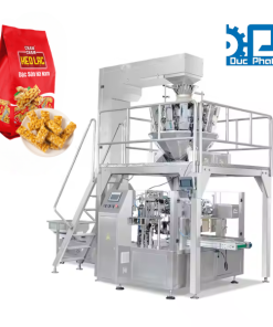 Máy đóng gói kẹo lạc túi có sẵn cân định lượng rotary cấp liệu tự động