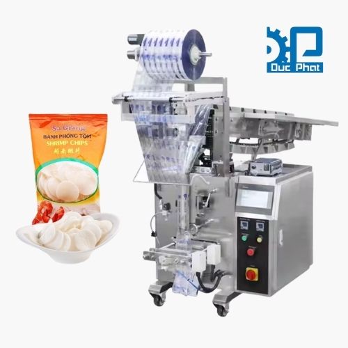 Máy đóng gói phồng tôm băng tải gầu túi bụng